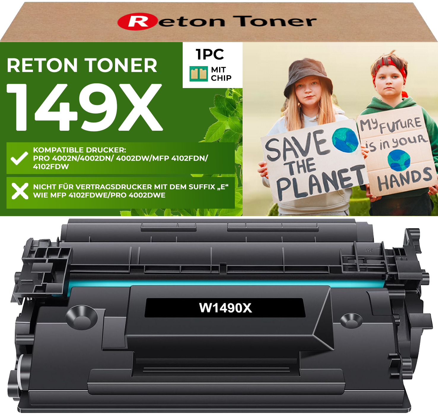 Reton-Toner Toner Schwarz ersetzt HP 149X (W1490X)