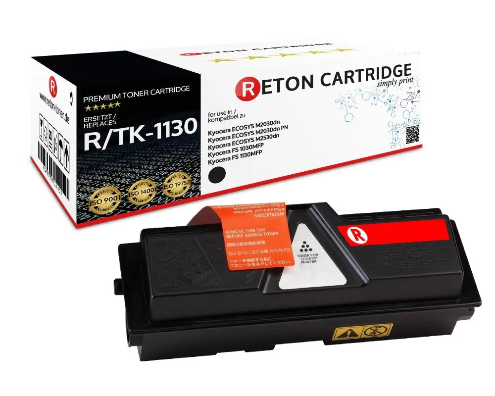 Original Reton Toner ersetzt Kyocera TK-1130 Schwarz (3.000 Seiten)