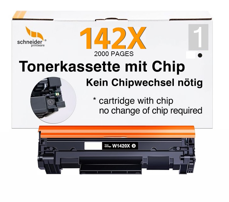 Schneiderprintware Toner ersetzt HP 142X / W1420X MIT UPDATE SICHEREM CHIP