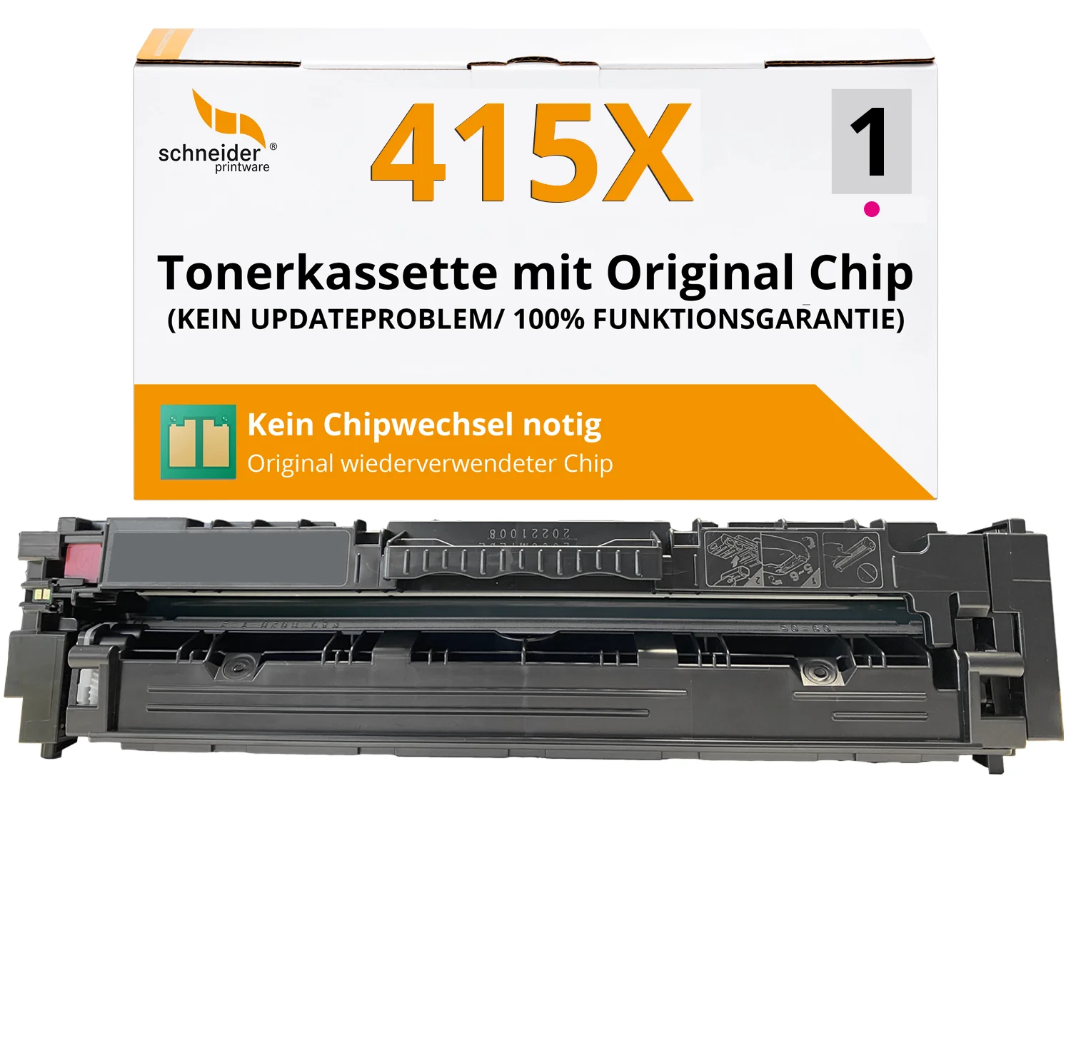 Fachgerecht Recycelter HP 415X W2033X Toner Magenta mit Chip